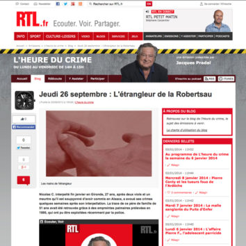 RTL, l'heure du crime : l'étrangleur de la Robertsau