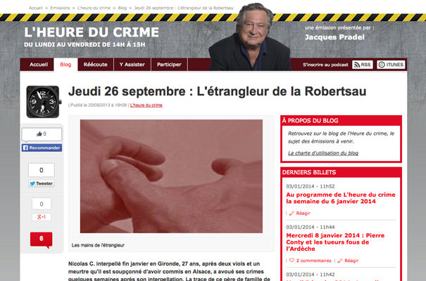 RTL, l’heure du crime : l’étrangleur de la Robertsau