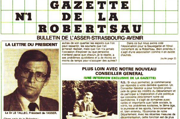 [Document] Le premier numéro de la Gazette de la Robertsau… en 1982 !