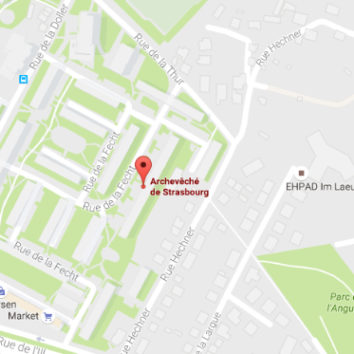 Selon Google Maps, l'archevêché de Strasbourg est à la Robertsau