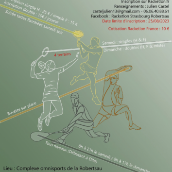 1er Racketlon de la Robertsau les 2 et 3 septembre 2023